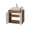 Ver imagem 2 de Conjunto Gabinete de Banheiro 60cm Ripado C/ Cuba Espelheira:avelato/branco
