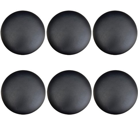 Kit 06 Assentos Redondo Banqueta Cadeira Estofados Poltronas H02 Corino Preto 39 cm - Lyam Decor Ass