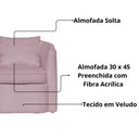 Ver imagem 3 de Kit 02 Poltrona Decorativa Recepção Escritório Veludo Alana Cor Rose