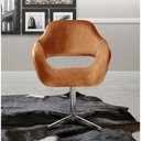 Ver imagem 6 de Poltrona Zara Giratória Metal Veludo Terracota 400 Bella Decor