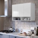 Ver imagem 1 de Armário Aéreo 3 Portas Milão Suspenso para Quarto Cozinha Sala Rede Móveis