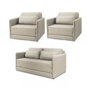 Ver imagem 2 de Sofá e 2 Poltronas Cama Retratil Compacta Dália Fixa Veludo K01 - D’Rossi