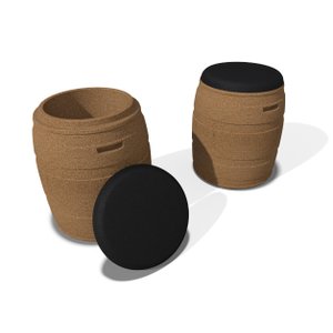 Pufe Barrel - Mesclado Rolha