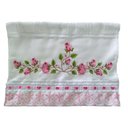 Ver imagem 1 de Toalha De Mão, Lavabo, Bordado Ramos e Rosas Com Tira Bordada. TLVB3 Dohler Artesanalle