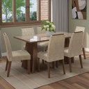 Ver imagem 1 de Conjunto Sala de Jantar Tampo de Vidro 6 Cadeiras Rustic/crema/imperial Sintra Madesa