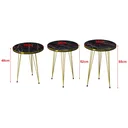 Ver imagem 4 de Conjunto de Mesa de Centro 4 Peças - Mármore Preto com Dourado