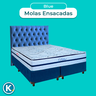 Kit Cama Box + Cabeceira + Colchão Queen Molas Ensacadas - Blue - Paropas - 4