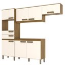 Ver imagem 4 de Cozinha Compacta Modulada 1 Balcão 1 Armário Alto e Armário Aério 7 Portas 2 Gavetas Star Briz Bege/Nature/Off White