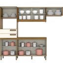 Ver imagem 3 de Cozinha Compacta Modulada 1 Balcão 1 Armário Alto e Armário Aério 7 Portas 2 Gavetas Star Briz Bege/Nature/Off White