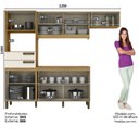 Ver imagem 2 de Cozinha Compacta Modulada 1 Balcão 1 Armário Alto e Armário Aério 7 Portas 2 Gavetas Star Briz Bege/Nature/Off White