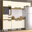 Ver imagem 1 de Cozinha Compacta Modulada 1 Balcão 1 Armário Alto e Armário Aério 7 Portas 2 Gavetas Star Briz Bege/Nature/Off White