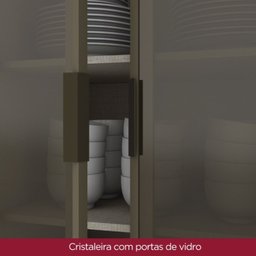 Cristaleira 4 Portas 220,5x51,5x71,5cm Évelin - 5 Cristaleira 4 Portas 220,5x51,5x71,5cm Évelin - 5