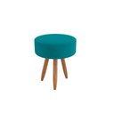 Ver imagem 1 de Puff Redondo Estilo e Elegância Sala Escritório Cozinha Azul Turquesa