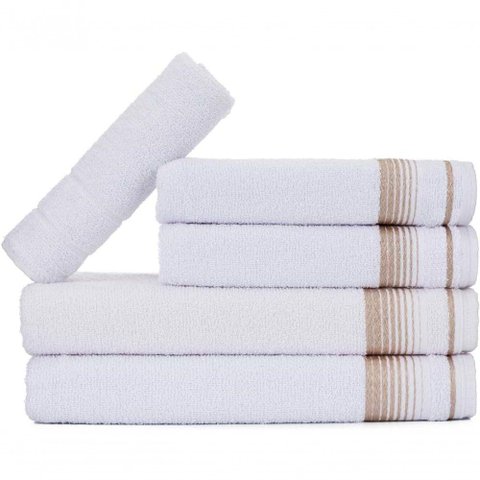 Jogo de Toalhas Luxury Soft Beka 360 G-m² 2 Banho + 2 Rosto + 1 Piso Luxo Branco