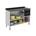 Ver imagem 2 de Balcão de Cozinha 3 Portas 2 Gavetas Itatiaia Tarsila de Aço 120cm Branco/preto
