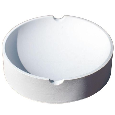 Cinzeiro Redondo 10cm Aleta Artesanal em Cimento Branco