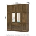 Ver imagem 3 de Guarda Roupa Casal com Espelho 10 Portas 3 Gavetas Paris