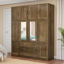 Ver imagem 1 de Guarda Roupa Casal com Espelho 10 Portas 3 Gavetas Paris