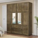 Ver imagem 1 de Guarda Roupa Casal com Espelho 10 Portas 3 Gavetas Paris