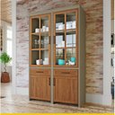 Ver imagem 1 de Cristaleira 4 Portas 2 Gavetas Camponesa 100% MDF