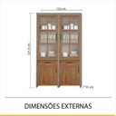 Ver imagem 3 de Cristaleira 4 Portas 2 Gavetas Camponesa 100% MDF