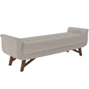 Ver imagem 3 de Puff Recamier Decorativo com Pés em Madeira 195 cm Itália P05 Linho Cru - Lyam Decor