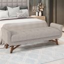 Ver imagem 1 de Puff Recamier Decorativo com Pés em Madeira 195 cm Itália P05 Linho Cru - Lyam Decor