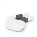 Ver imagem 2 de Sofá 3 Lugares Orgânico com Chaise e 2 Módulos Berlim Bouclê Off White/grafite K01 - D’Rossi