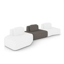 Ver imagem 3 de Sofá 3 Lugares Orgânico com Chaise e 2 Módulos Berlim Bouclê Off White/grafite K01 - D’Rossi