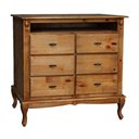 Ver imagem 1 de Cômoda Antique 6 Gavetas Nicho Imbuia Verniz