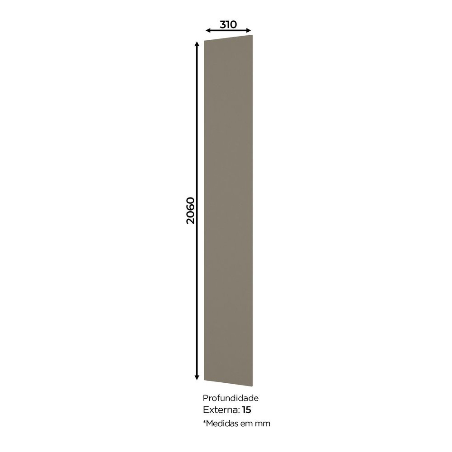 Armário Módulo Lateral 206cm x 31cm Évelin - 2