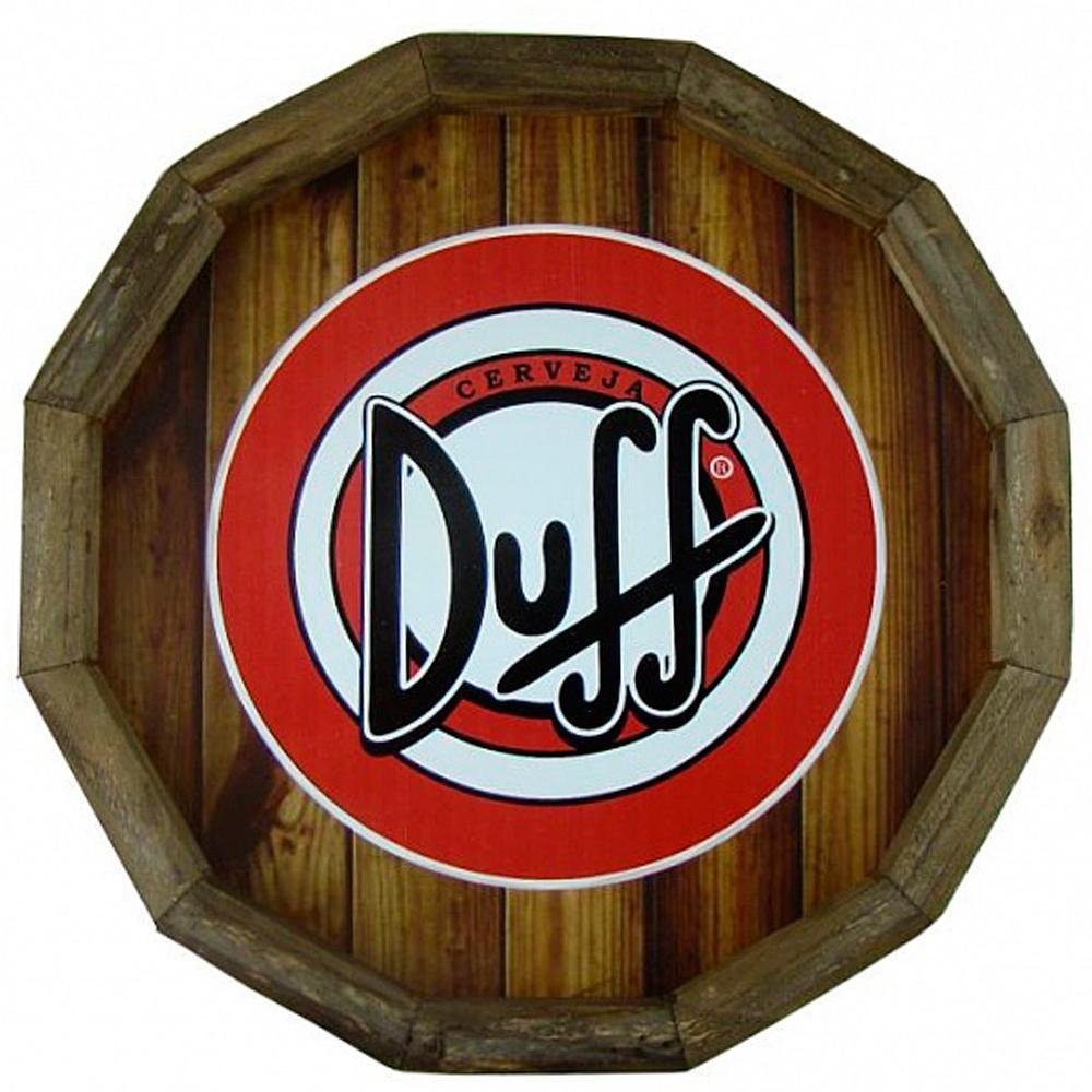 Quadro Tampa De Barril Em Madeira Rústica Cerveja Duff Beer - 1