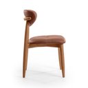 Ver imagem 3 de Cadeira de Madeira Organne Encosto e Assento Estofado Courino