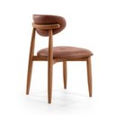 Ver imagem 2 de Cadeira de Madeira Organne Encosto e Assento Estofado Courino