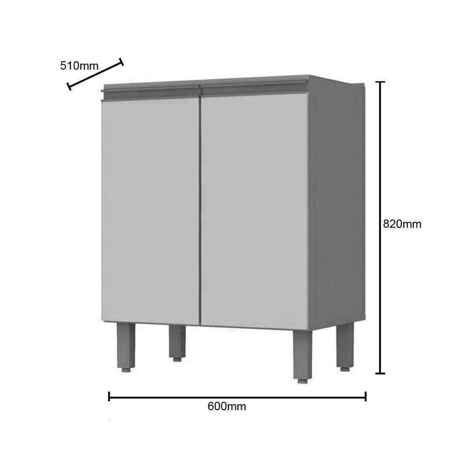 Balcão para Cozinha 60cm 2 Portas Évelin  - 4