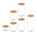 Ver imagem 1 de Conjunto de Potes Herméticos Keep 6 Peças Transparente com Tampa de Bambu ou