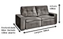 Ver imagem 4 de Sofá + Pillow Berlim Bege 2,00M 3 Lugares Rec Estofados