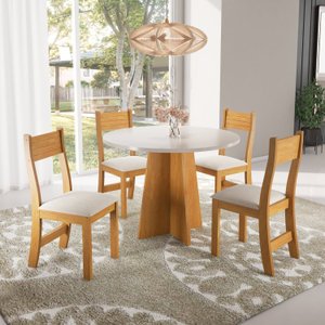 Conjunto para Sala de Jantar com 4 Cadeiras Athenas 