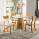 Ver imagem 1 de Conjunto para Sala de Jantar com 4 Cadeiras Athenas