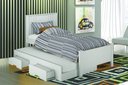 Ver imagem 1 de Cama Solteiro com Auxiliar 2 Gav Milano Branco