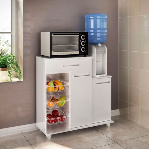 Balcão com Fruteira Multiuso 2 Portas 1 Gaveta 90cm Ditália