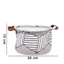 Ver imagem 3 de Cesta Multiuso Organizador Listas Geométricas Branco 15x26x26 Cm