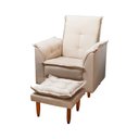 Ver imagem 4 de Poltrona Amamentação e Puff Ariel Suede Bege Espuma D26 Tana Decor