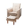 Poltrona Amamentação e Puff Ariel Suede Bege Espuma D26 Tana Decor - 4