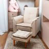 Poltrona Amamentação e Puff Ariel Suede Bege Espuma D26 Tana Decor - 1