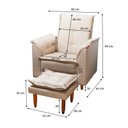 Ver imagem 7 de Poltrona Amamentação e Puff Ariel Suede Bege Espuma D26 Tana Decor