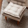 Poltrona Amamentação e Puff Ariel Suede Bege Espuma D26 Tana Decor - 3