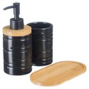 Ver imagem 6 de Kit Lavabo Banheiro Bambu Saboneteira Líquida Escova / 885