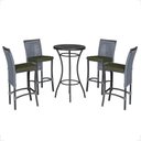 Ver imagem 1 de Mesa Bistro e 4 Banquetas Roma Preta Corda Náutica 12 Trama Original