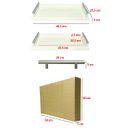 Ver imagem 7 de Bandeja Retangular Servir Café da Manhã com Alça Inox 25x46cm Branco - Arkell